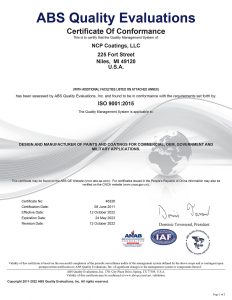 NCP LLC ISO9000 Cert
